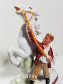 German Figurine Stallion & Horse Trainer Porcelain Pre 1949