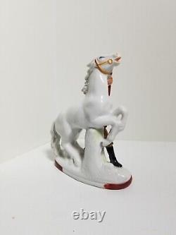 German Figurine Stallion & Horse Trainer Porcelain Pre 1949