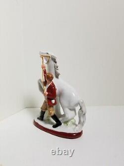 German Figurine Stallion & Horse Trainer Porcelain Pre 1949