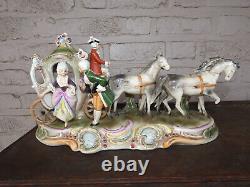 German Grafenthal marked porcelain Coach princess horses sculpture rare