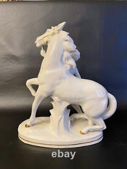 German Porcelain Carl Scheidig Porzellan Fabrik Man With Horse