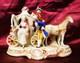 German Porcelain Figurine Two-horse Drawn Carriage Scene Antique