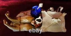 German Porcelain Figurine Two-Horse Drawn Carriage Scene Antique
