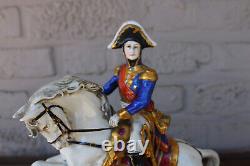 German Scheibe alsbach porcelain marked napoleon general NEY horse statue