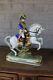 German Scheibe Alsbach Porcelain Marked Napoleon General Exelmans Horse Statue