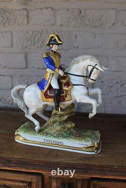 German Scheibe alsbach porcelain marked napoleon general exelmans horse statue