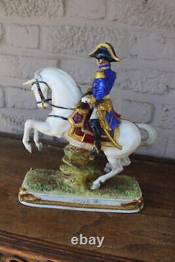 German Scheibe alsbach porcelain marked napoleon general exelmans horse statue