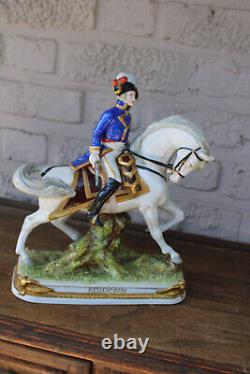 German Scheibe alsbach porcelain marked napoleon general kellermann horse statue