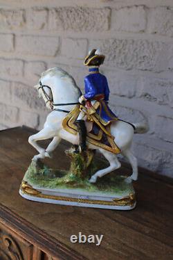German Scheibe alsbach porcelain marked napoleon general kellermann horse statue