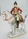 German Sitzendorf Napoleonic Soldier & Horse Figurine Dragoons 1760 C1924-25