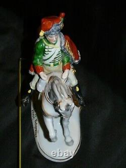 German Voight Sitzendorf Chasseur A Cheval 1806 (Soldier-Horse) Statue Porcelain
