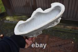 German vintage bisque porcelain statue vase horse chariot figurine