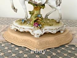 Germany Sitzendorf style Porcelain Lady on Horse Figurine, 18th Century Attire Germany Sitzendorf style Porcelain Lady on Horse Figurine, 18th Century Attire
