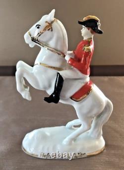 Gerold Porzellan Handmade Hofreitschuie Wien Lipizzaner Horse & Rider Figurine