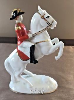 Gerold Porzellan Handmade Hofreitschuie Wien Lipizzaner Horse & Rider Figurine