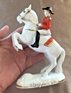 Gerold Porzellan Handmade Hofreitschuie Wien Lipizzaner Horse & Rider Figurine