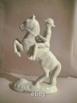 Gerold Porzellan Horse Figurine Old Vienna Spanish Riding School 6-1/2 Rearing