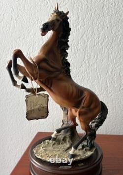 Giuseppe Armani Capodimont Rearing Stallion with Tag Horse Figurine Stallion Italy