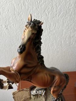 Giuseppe Armani Capodimont Rearing Stallion with Tag Horse Figurine Stallion Italy