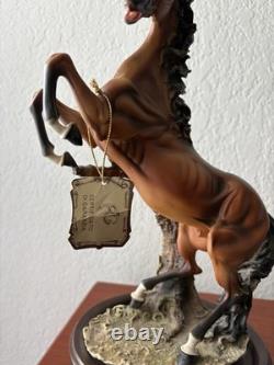 Giuseppe Armani Capodimont Rearing Stallion with Tag Horse Figurine Stallion Italy