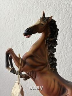 Giuseppe Armani Capodimont Rearing Stallion with Tag Horse Figurine Stallion Italy