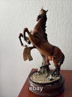 Giuseppe Armani Capodimont Rearing Stallion with Tag Horse Figurine Stallion Italy