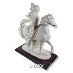 Giuseppe Armani Florence Lady on Horse Sculpture Figurine Italian 1985