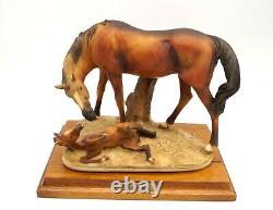 Giuseppe Armani Florence Mare & Foal Horse Porcelain Italy Figurine