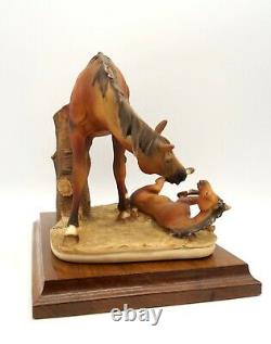 Giuseppe Armani Florence Mare & Foal Horse Porcelain Italy Figurine