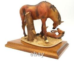 Giuseppe Armani Florence Mare & Foal Horse Porcelain Italy Figurine
