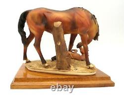 Giuseppe Armani Florence Mare & Foal Horse Porcelain Italy Figurine