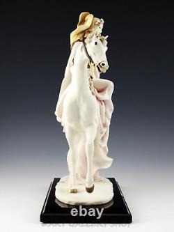 Giuseppe Armani Italy Figurine 13 LARGE LADY /PRINCESS ON A HORSE PINK DRESS