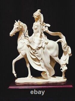 Giuseppe Armani Lady On a Horse all white Vintage 1985 Florence Italy