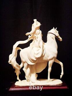 Giuseppe Armani Lady On a Horse all white Vintage 1985 Florence Italy