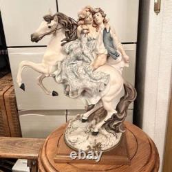 Giuseppe Armani Two Lovers On A Horse Porcelain Figurine, Marked Crowned N