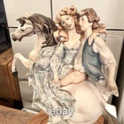 Giuseppe Armani Two Lovers On A Horse Porcelain Figurine, Marked Crowned N
