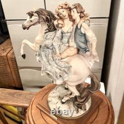 Giuseppe Armani Two Lovers On A Horse Porcelain Figurine, Marked Crowned N