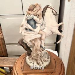 Giuseppe Armani Two Lovers On A Horse Porcelain Figurine, Marked Crowned N