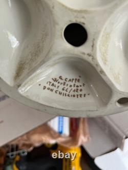 Giuseppe Cappe Figurine Armored Knight Riding Horse Glazed Porcelain Sculpture