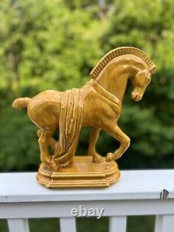 Glazed Porcelain War Horse Figurine