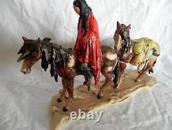 Goebel 1987 De Grazia ALONE Porcelain Figurine Native American Horses