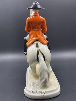 Goebel GF136 Man On Rearing Horse Porcelain Figurine West Germany 1958 Signed