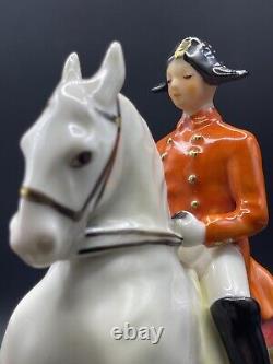 Goebel GF136 Man On Rearing Horse Porcelain Figurine West Germany 1958 Signed