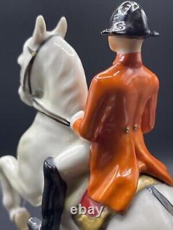 Goebel GF136 Man On Rearing Horse Porcelain Figurine West Germany 1958 Signed