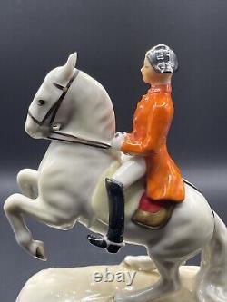 Goebel GF136 Man On Rearing Horse Porcelain Figurine West Germany 1958 Signed