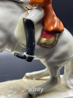 Goebel GF136 Man On Rearing Horse Porcelain Figurine West Germany 1958 Signed