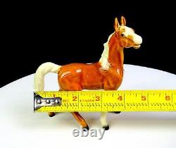 Goebel Germany Signed Porcelain Brown & White 5 Horse Figurine 1972-79