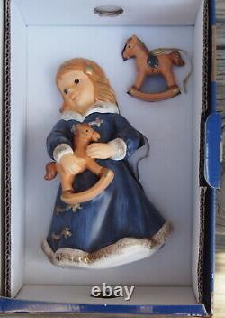 Goebel Lg 8 Angel Blue Figurine 41 058 PLUS Rocking Horse Matching Ornament SET