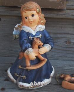 Goebel Lg 8 Angel Blue Figurine 41 058 PLUS Rocking Horse Matching Ornament SET