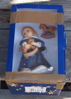 Goebel Lg 8 Angel Blue Figurine 41 058 PLUS Rocking Horse Matching Ornament SET